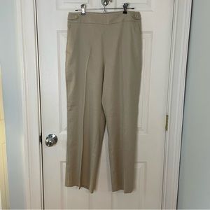 NWT Talbots Linen Blend High Waist Wide Leg Dress Pants Size 10P